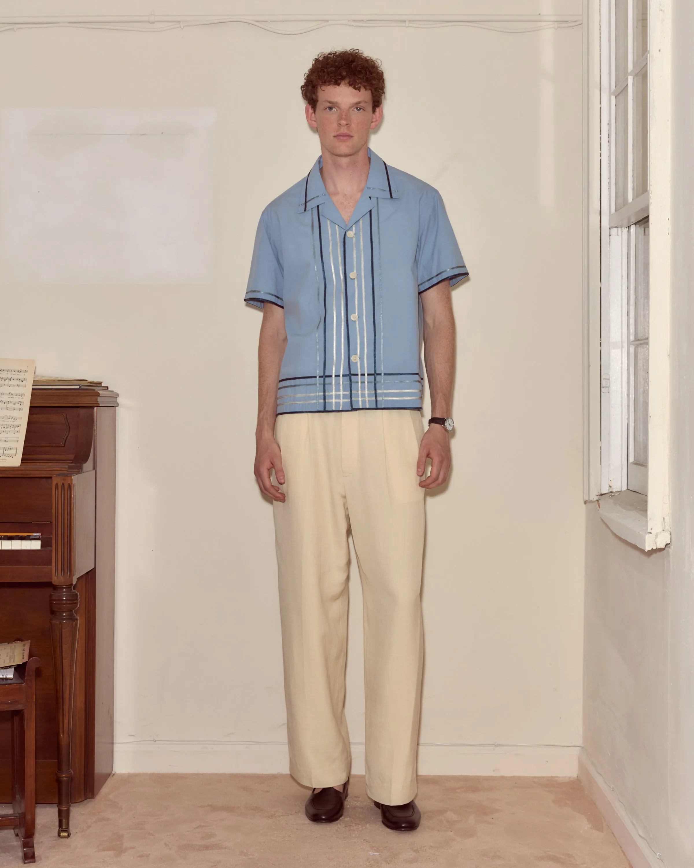 Ribbon Plaid Short Sleeve Shirt sold by BODE