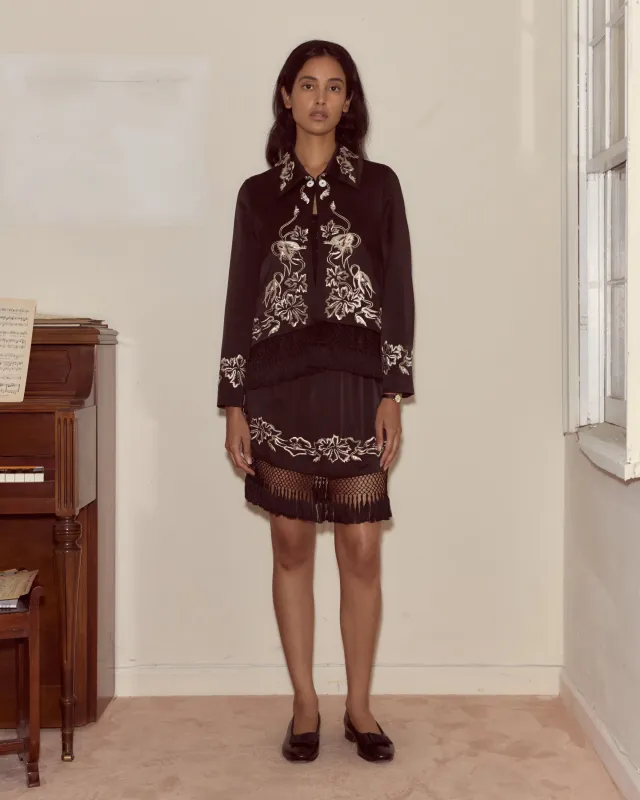 Phantasm Fringe Skirt - Black sold by BODE