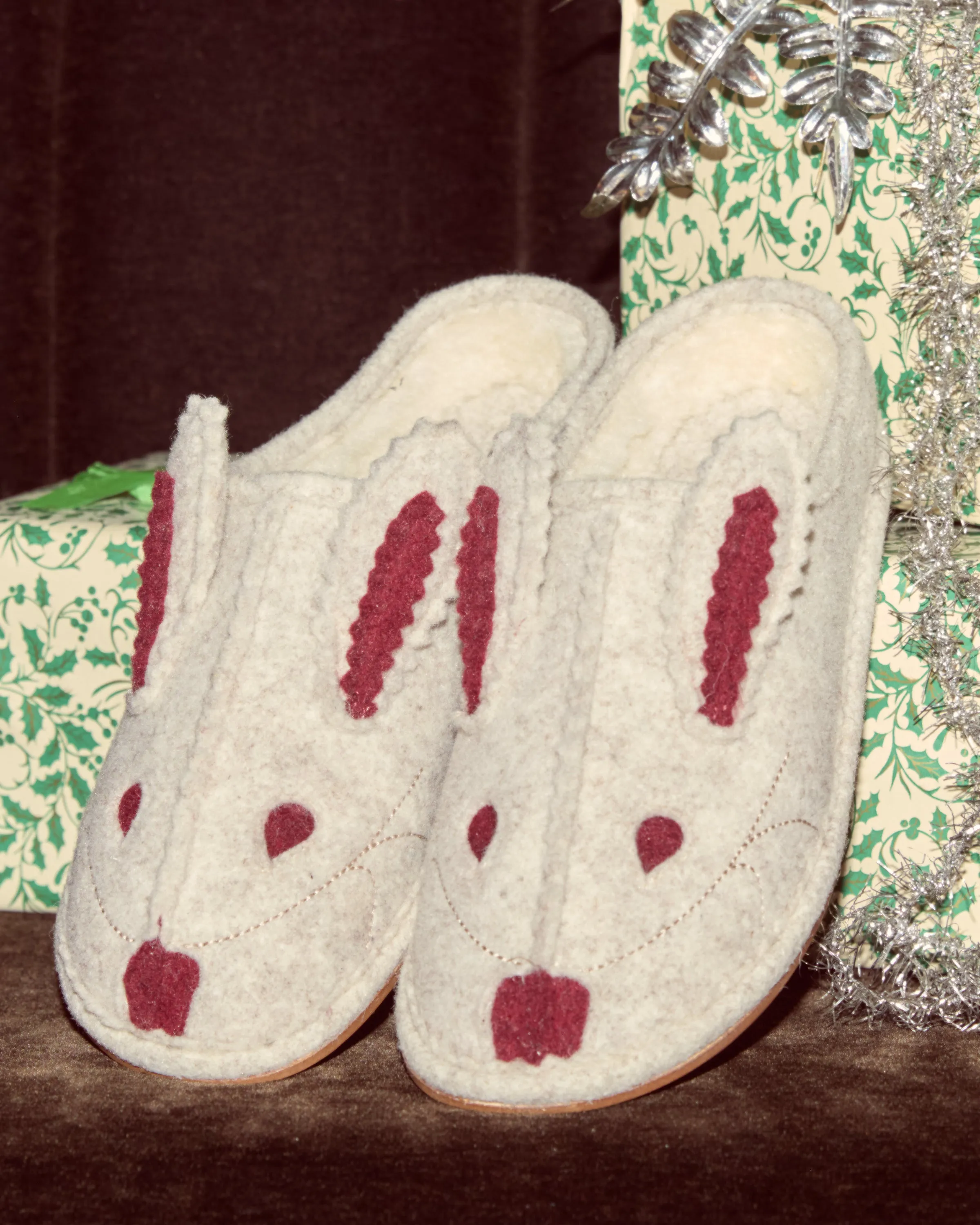 Rabbit Slipper - Cream Red sold by BODE