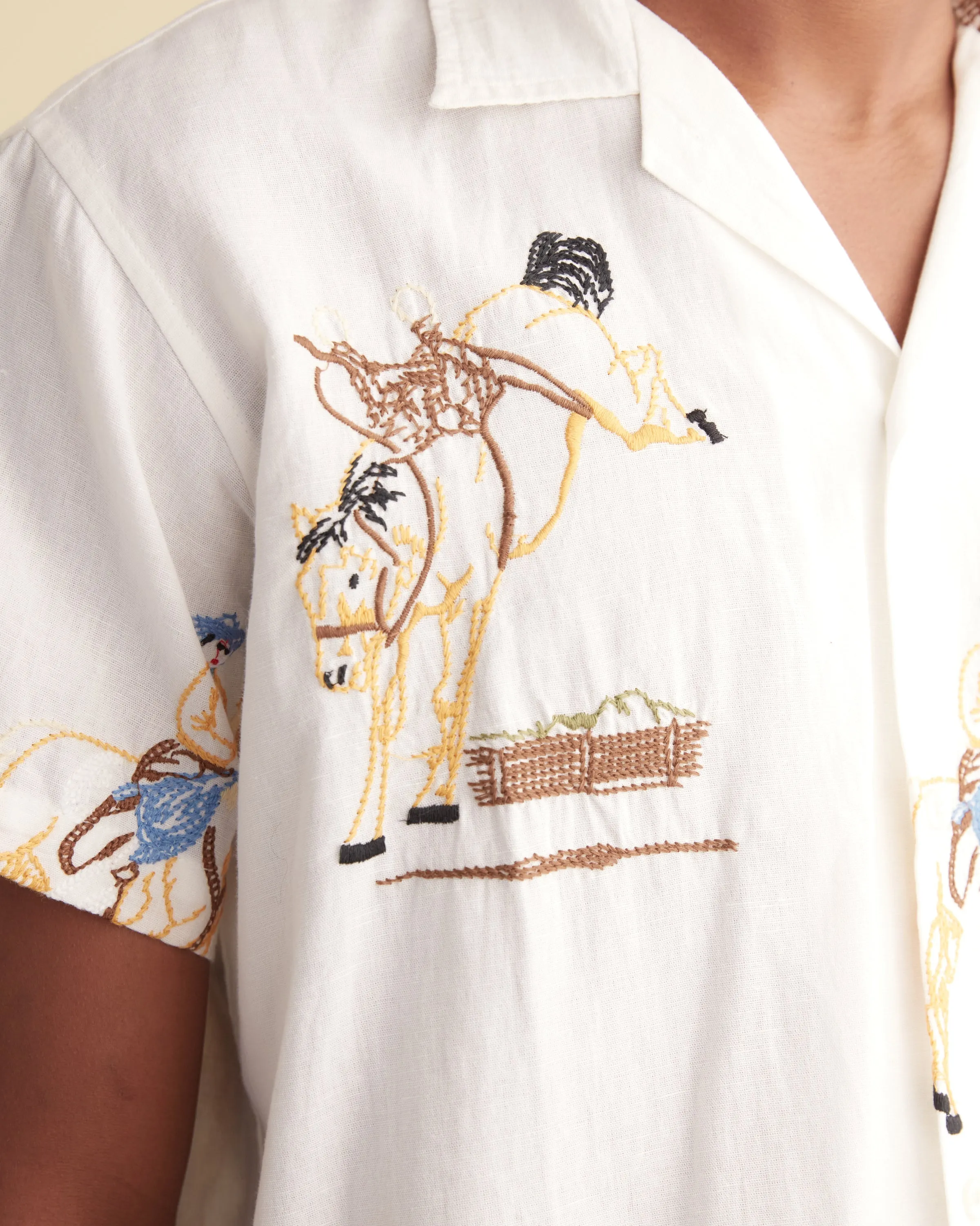 Embroidered Buckaroo Short Sleeve Shirt sold by BODE product image thumbnail 2