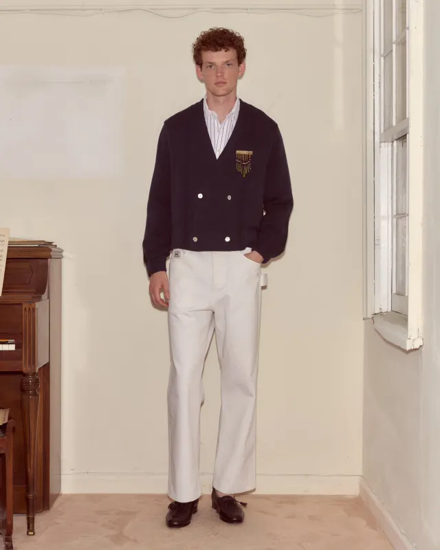 Double-Breasted Cardigan - Navy sold by BODE