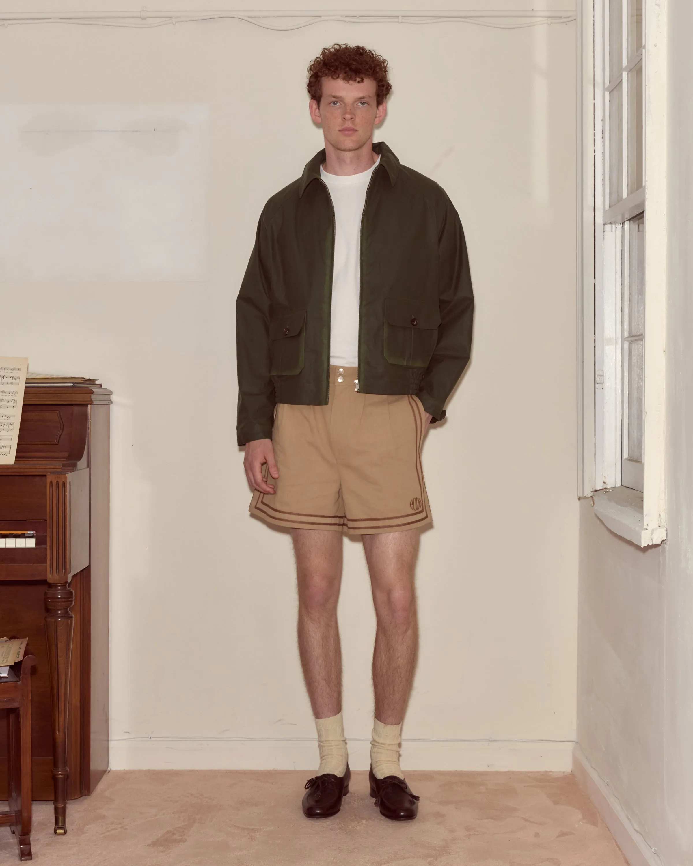 Waxed Coach's Jacket - Green sold by BODE