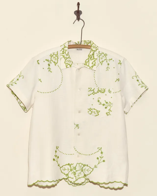 Greenery Cutwork Short Sleeve Shirt sold by BODE