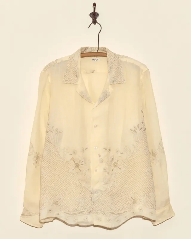 Parquet Blossom Long Sleeve Shirt - L sold by BODE