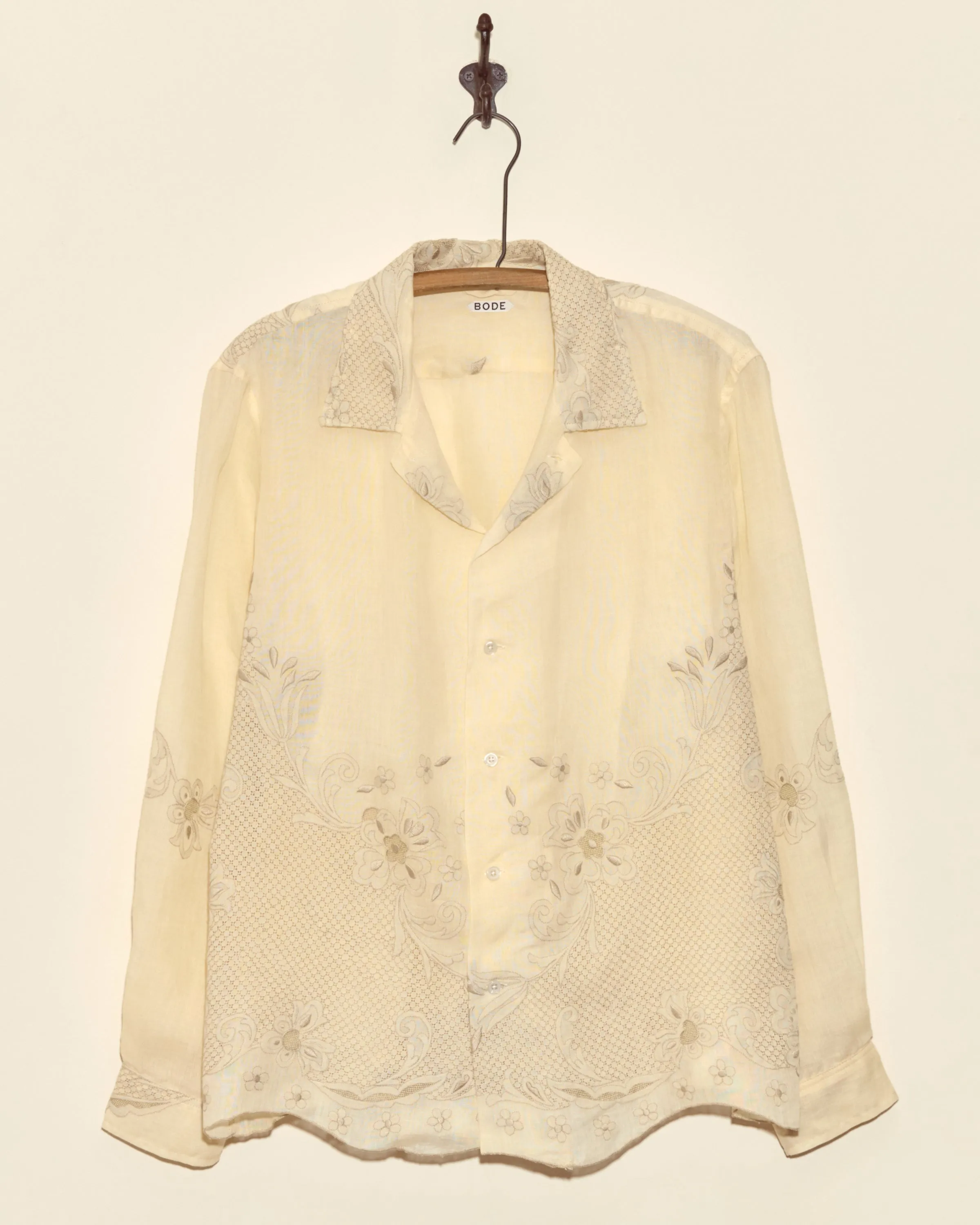 Parquet Blossom Long Sleeve Shirt - L sold by BODE