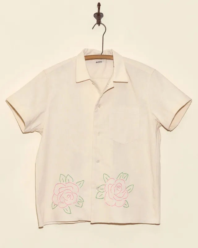 Sweet Rose Short Sleeve Shirt - M made by BODE
