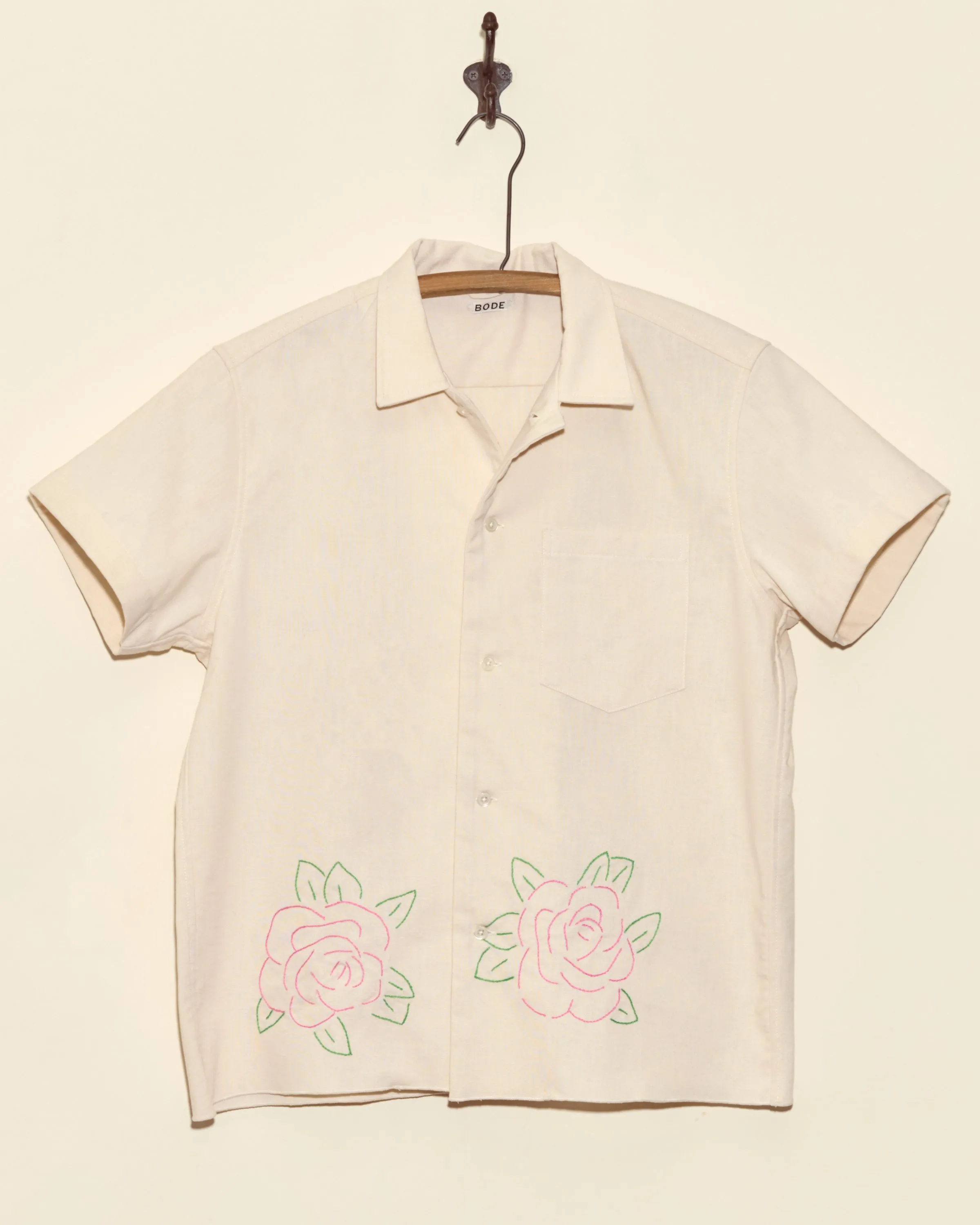 Sweet Rose Short Sleeve Shirt - M sold by BODE