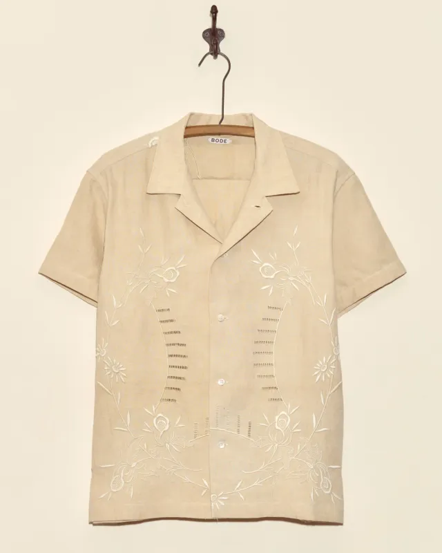 Papyrus Flower Short Sleeve Shirt - L sold by BODE