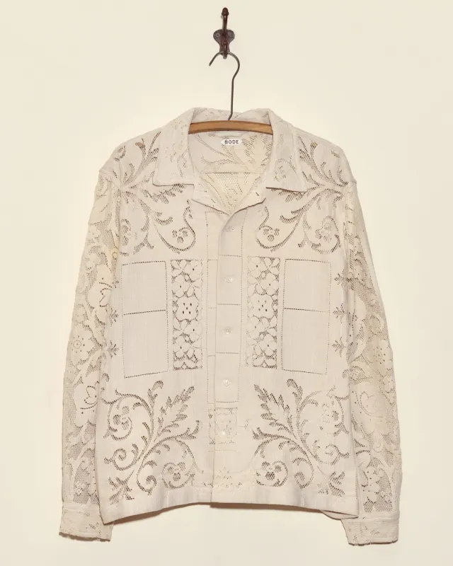 Lime Garden Long Sleeve Shirt - L sold by BODE