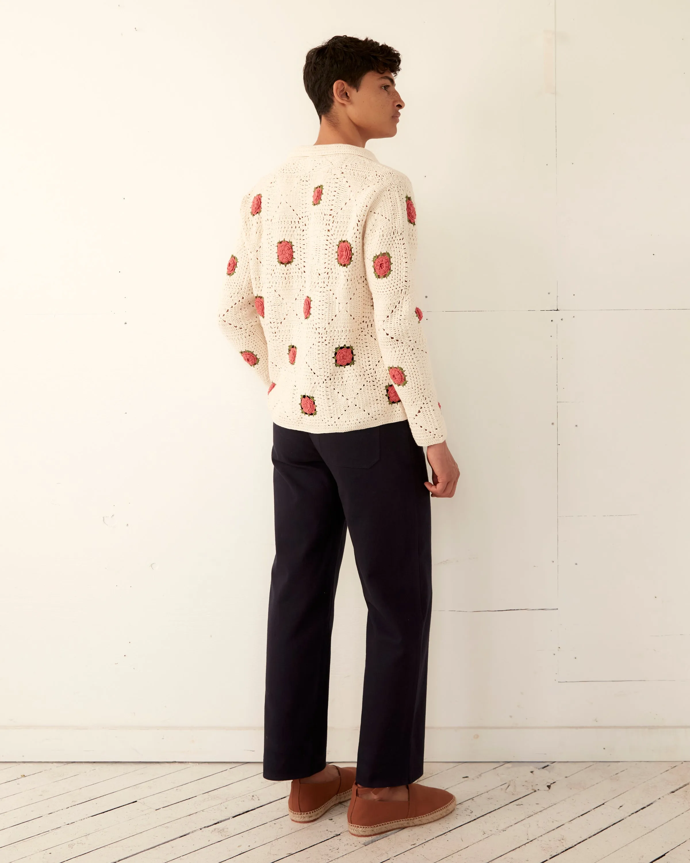 Rosette Crochet Long Sleeve Shirt sold by BODE product image thumbnail 4