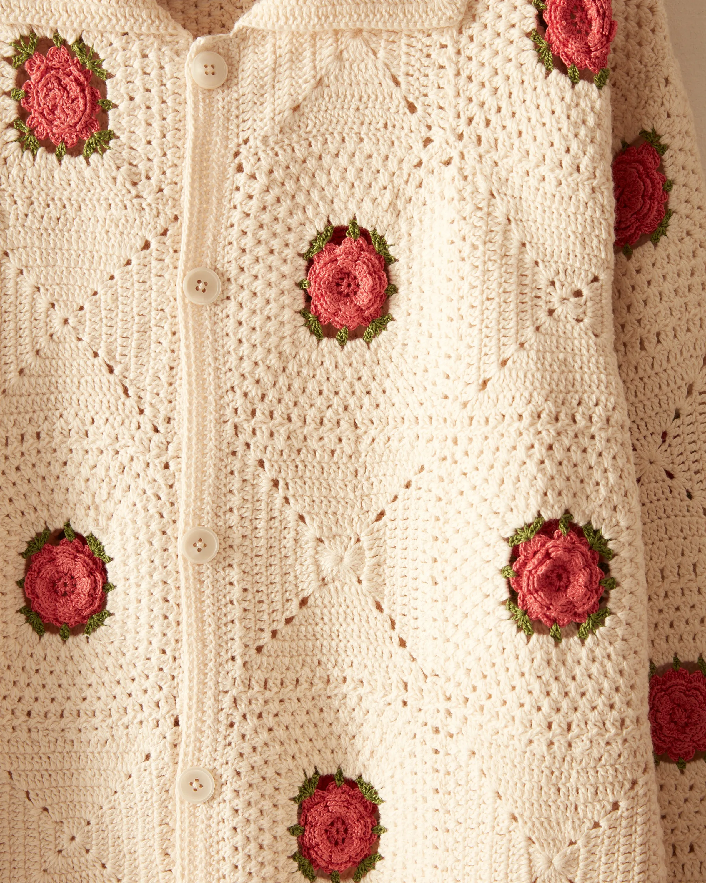 Rosette Crochet Long Sleeve Shirt sold by BODE product image thumbnail 3