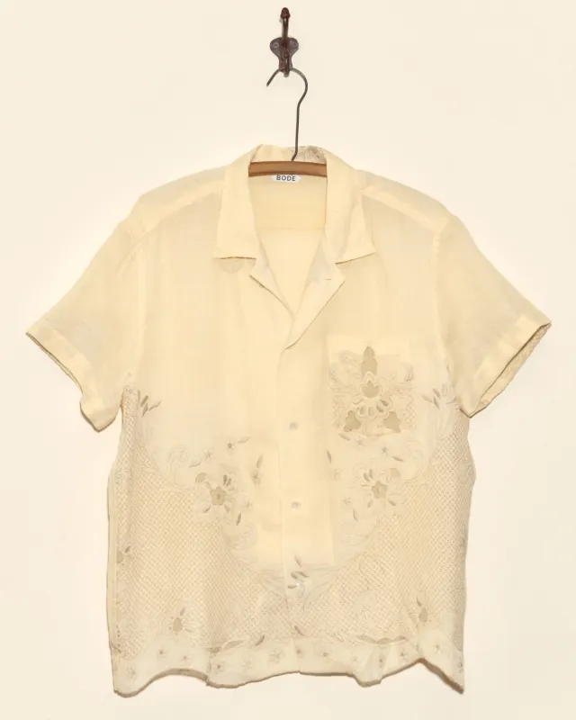 Parquet Blossom Short Sleeve Shirt - L sold by BODE