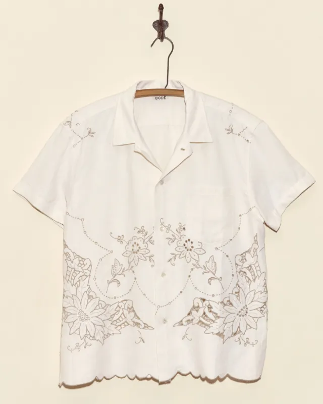 Etched Lotus Short Sleeve Shirt - XL sold by BODE