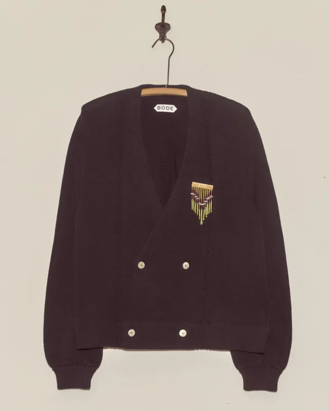 Double-Breasted Cardigan - Black sold by BODE