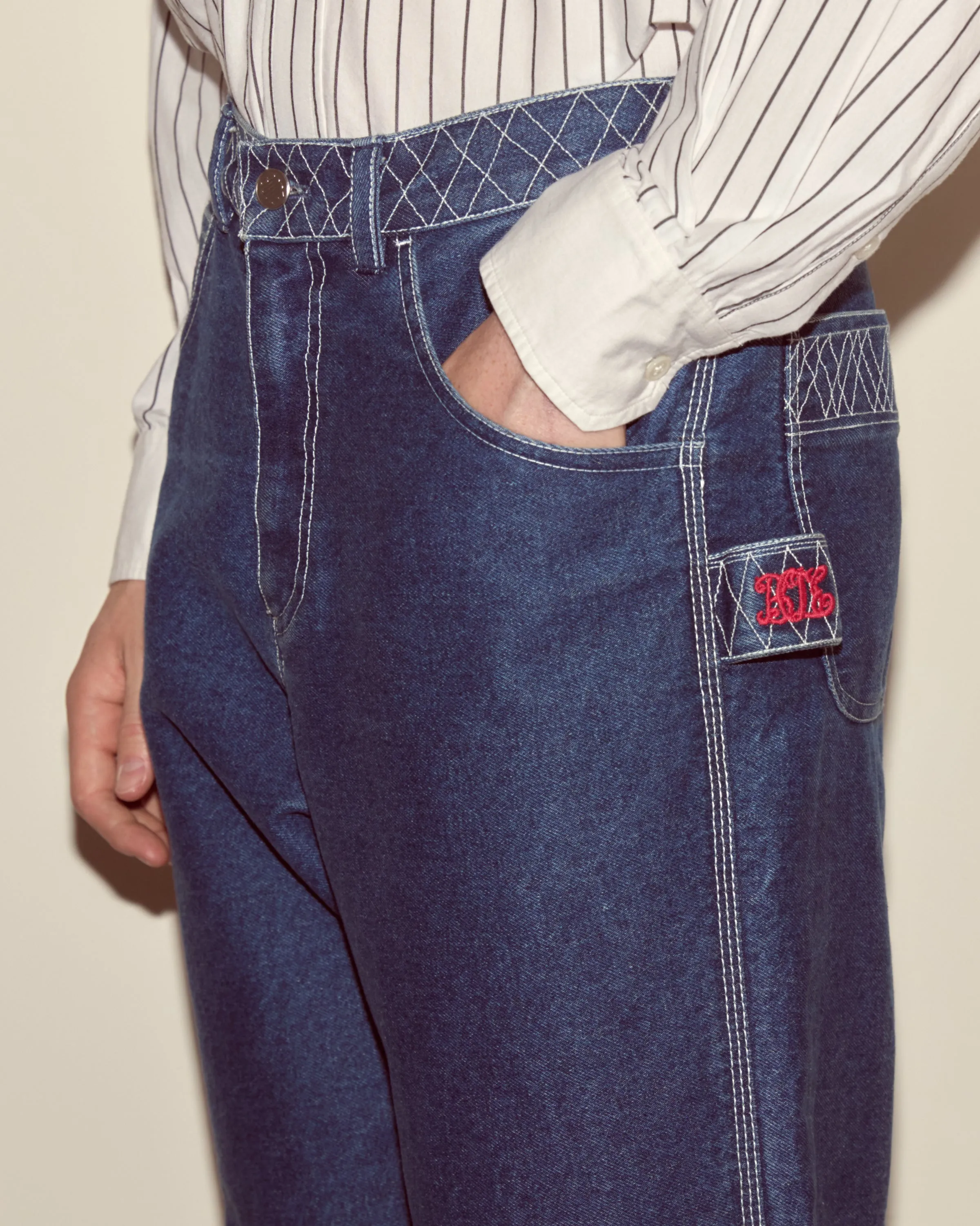 Embroidered Denim Knolly Brook Trousers sold by BODE product image thumbnail 2