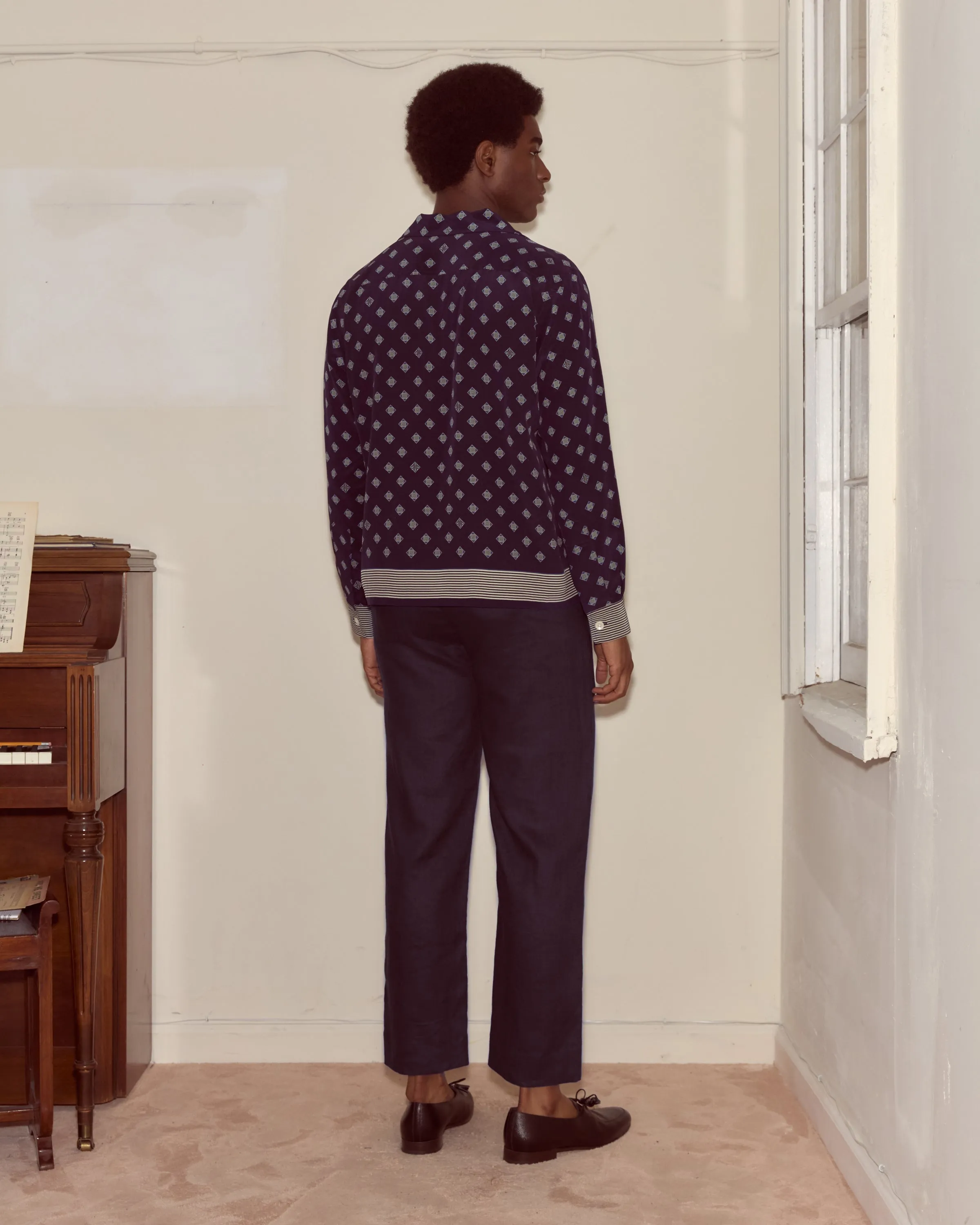 Lightweight Linen Side-Buckle Trousers - Midnight sold by BODE product image thumbnail 3