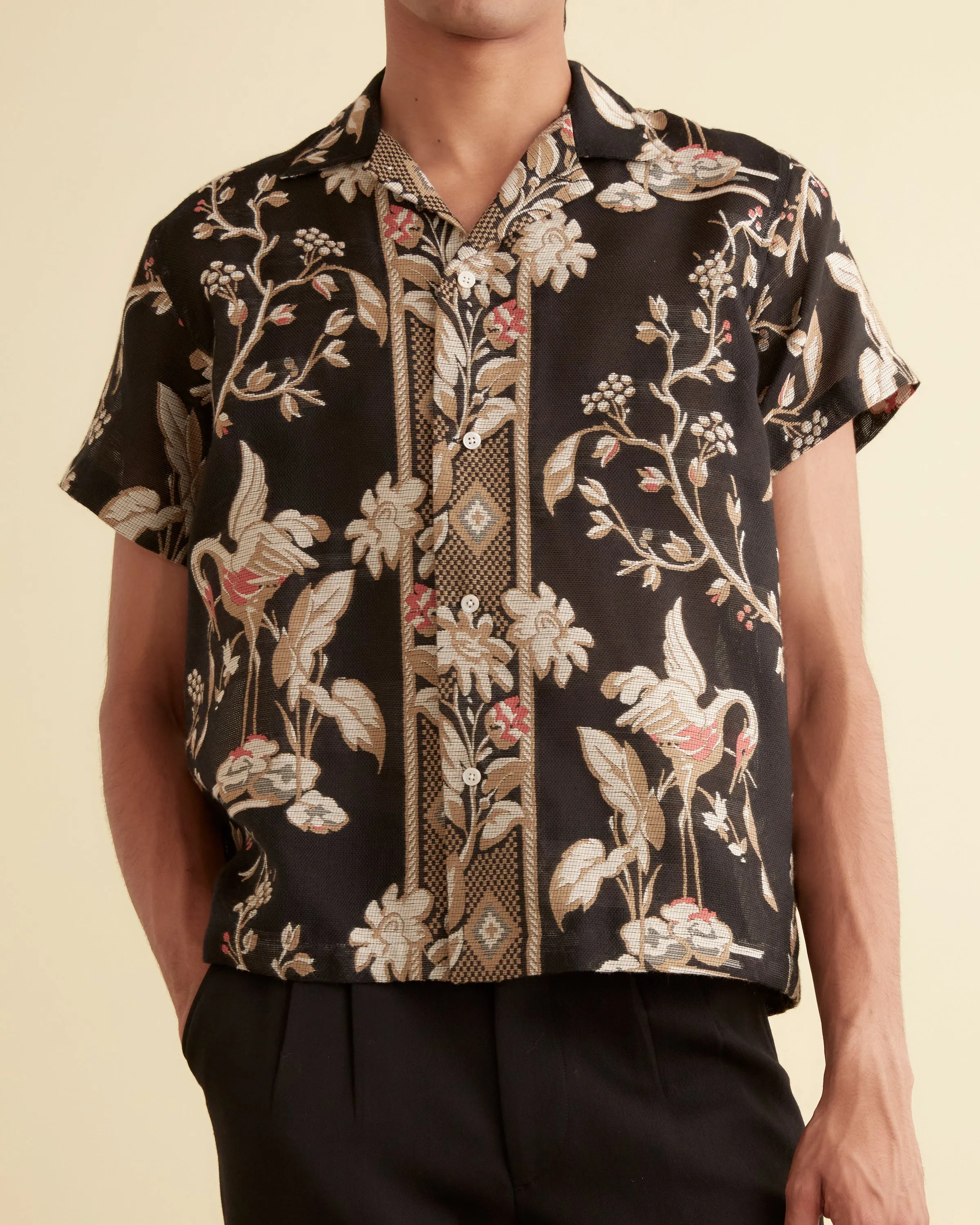 Sheer Cranes Short Sleeve Shirt sold by BODE product image thumbnail 2