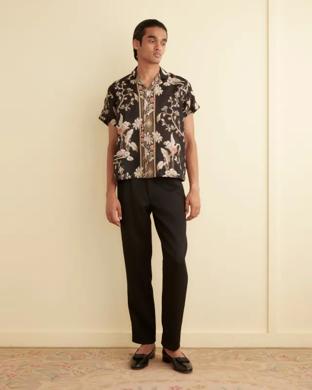 Sheer Cranes Short Sleeve Shirt sold by BODE