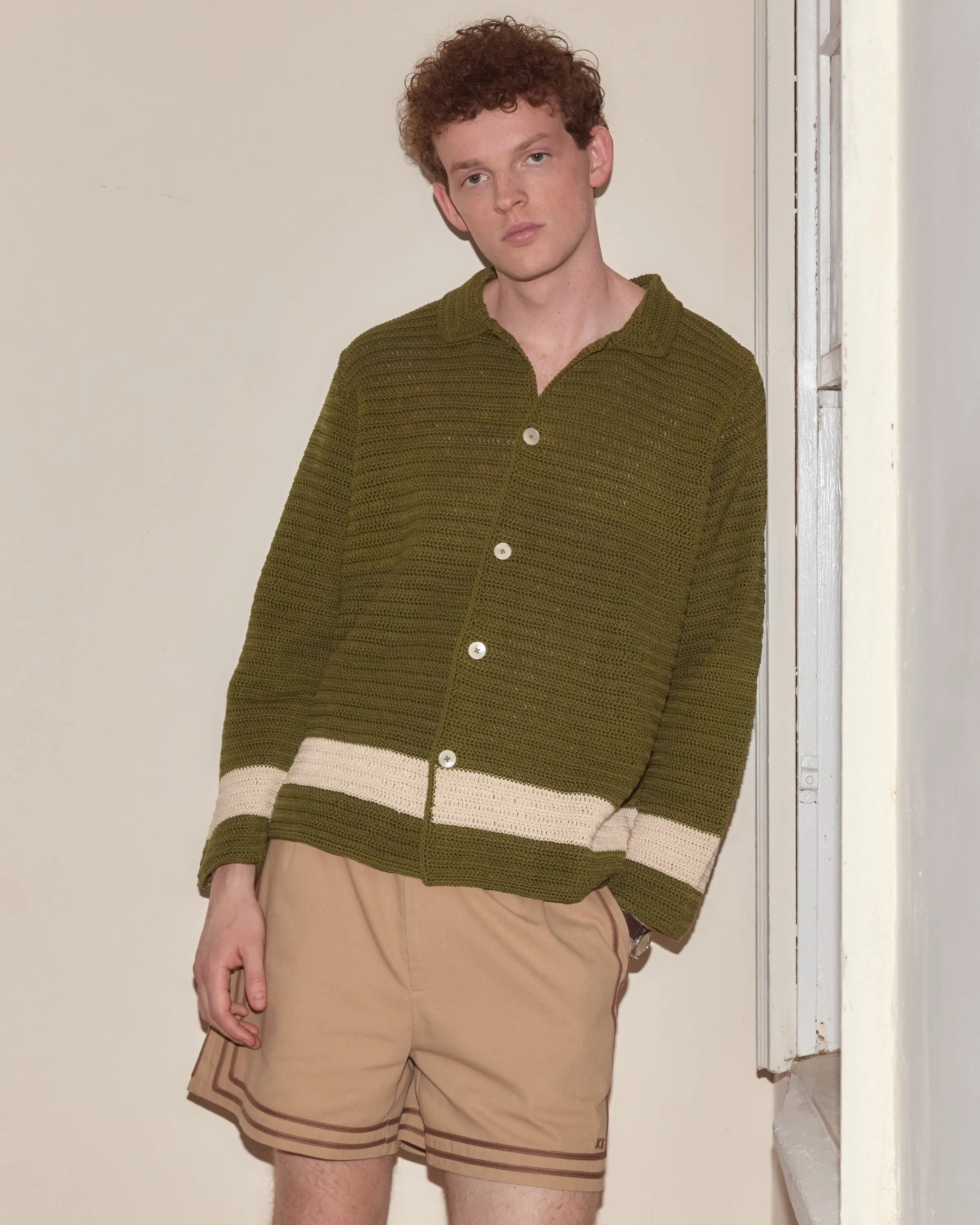 Marsh Crochet Long Sleeve Shirt sold by BODE product image thumbnail 2