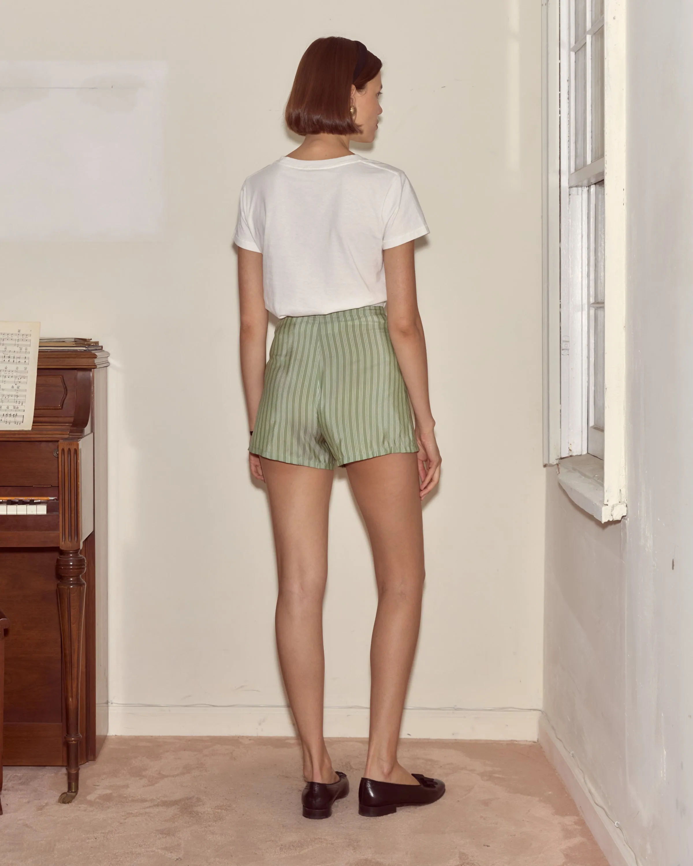 Sylvan Stripe Shorts - Green sold by BODE product image thumbnail 3