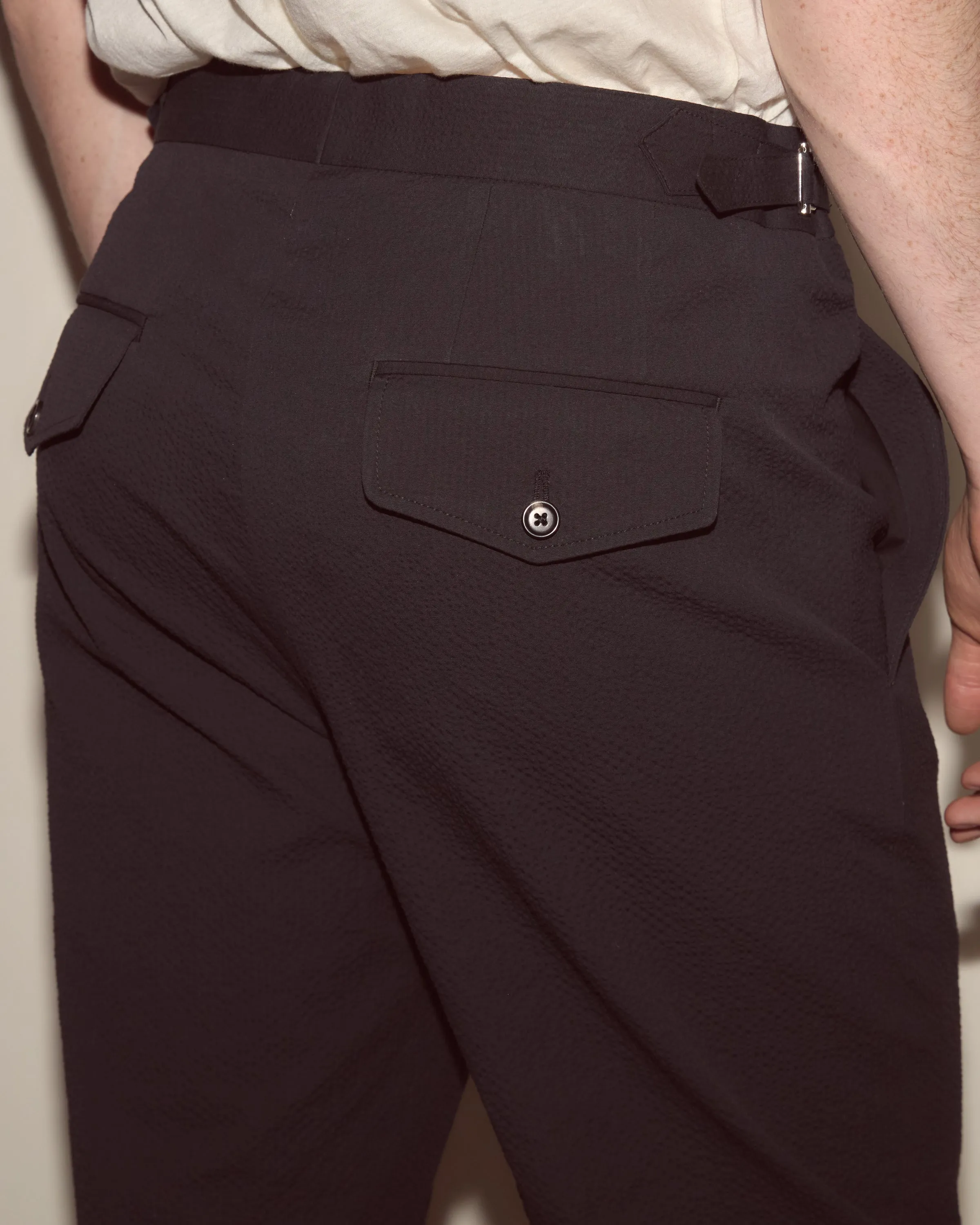 Seersucker Side Buckle Trousers - Dark Navy sold by BODE product image thumbnail 4