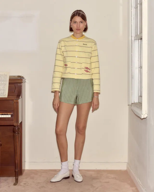 Summertime Stripe Cardigan made by BODE