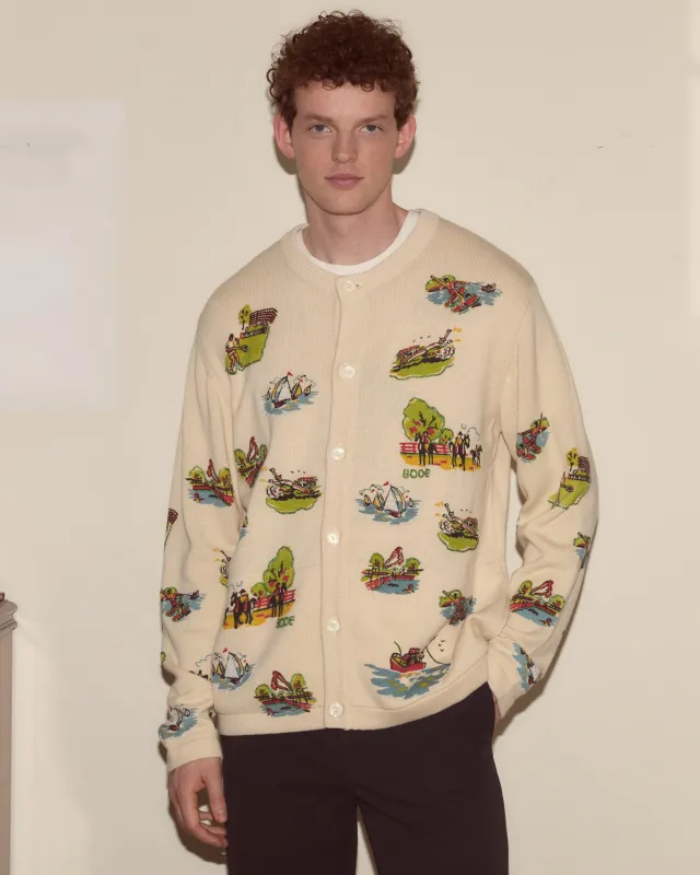 Beaded Camp Cardigan made by BODE