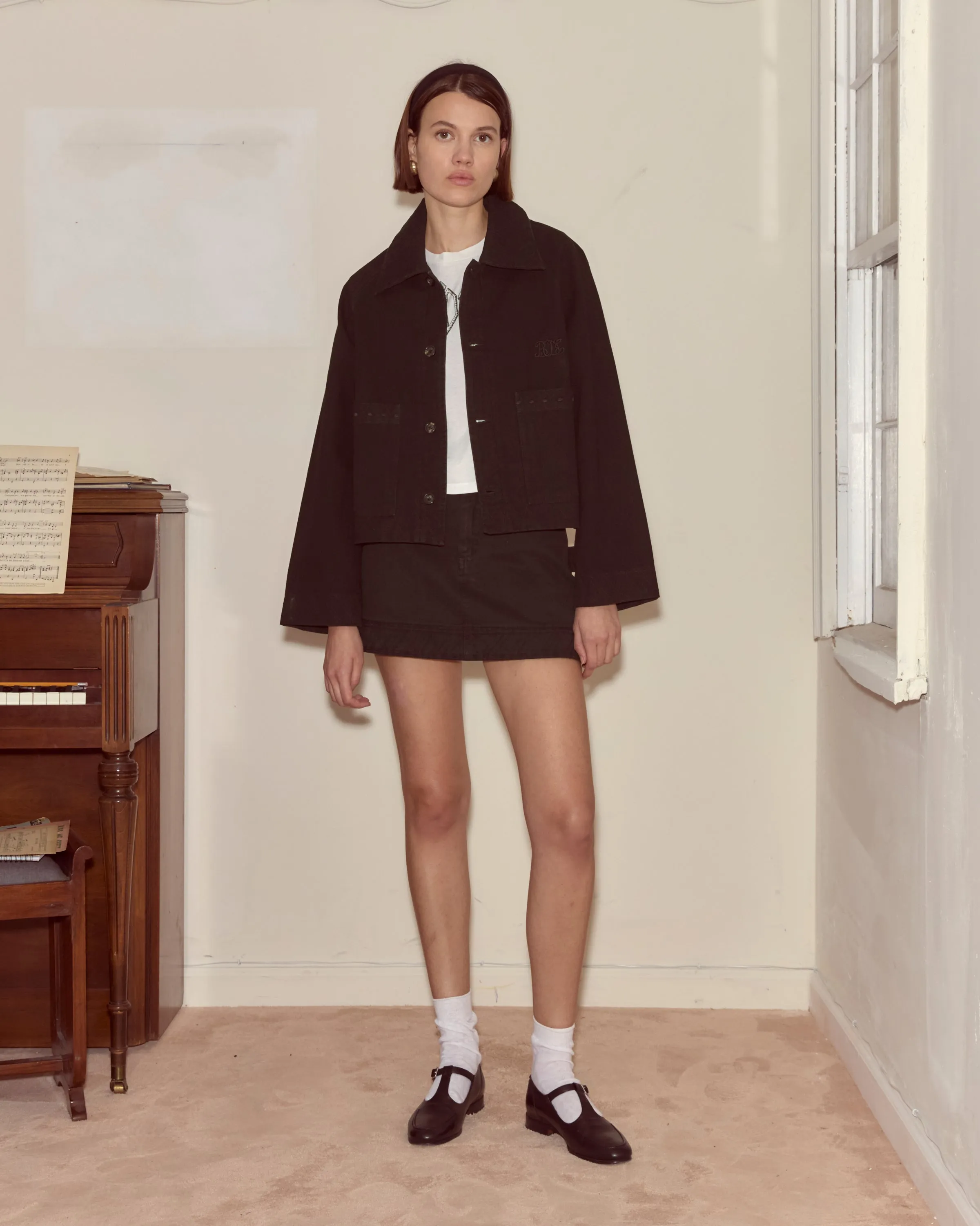 Embroidered Denim Jacket - Black sold by BODE product image thumbnail 4