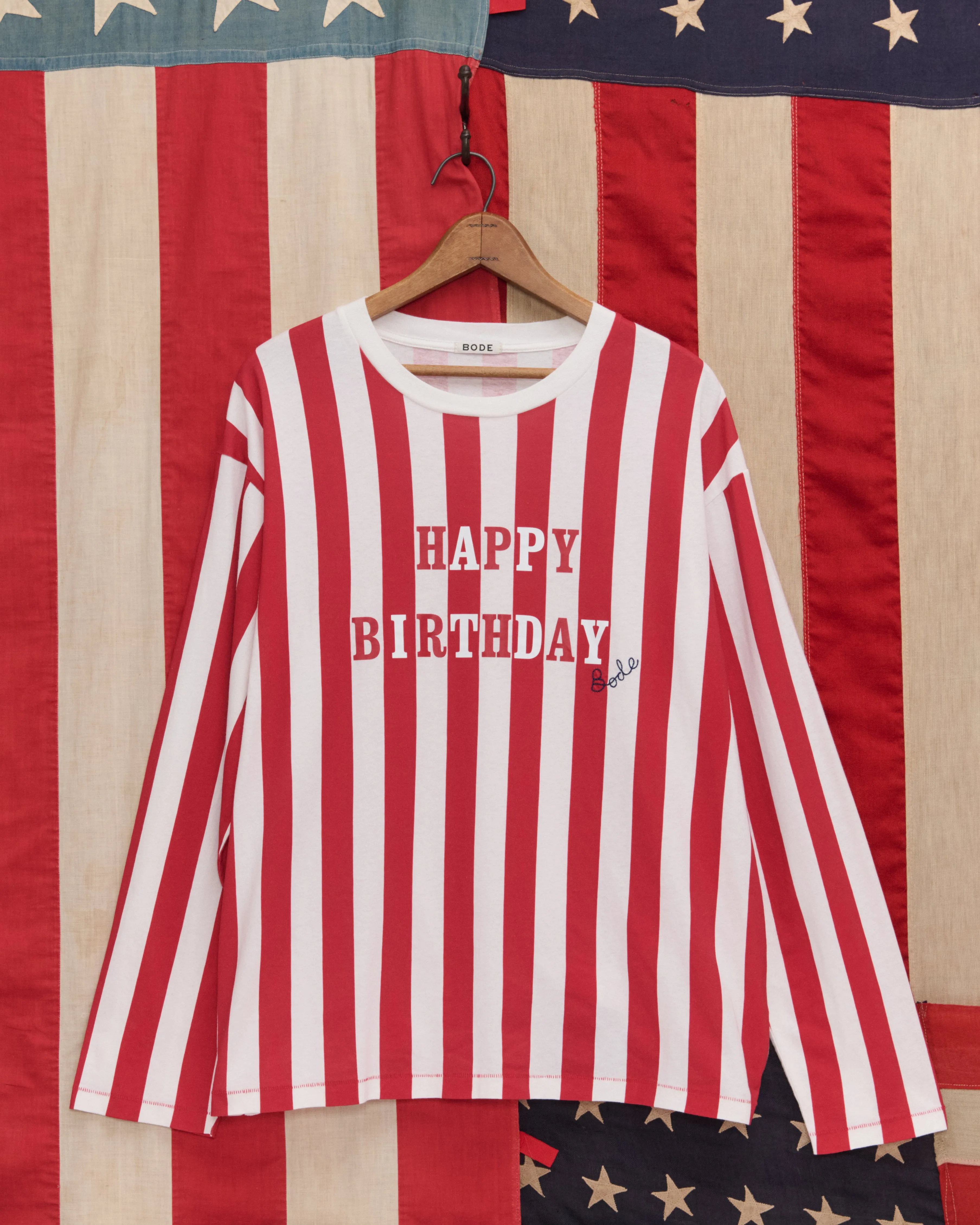Birthday Stripe Tee sold by BODE