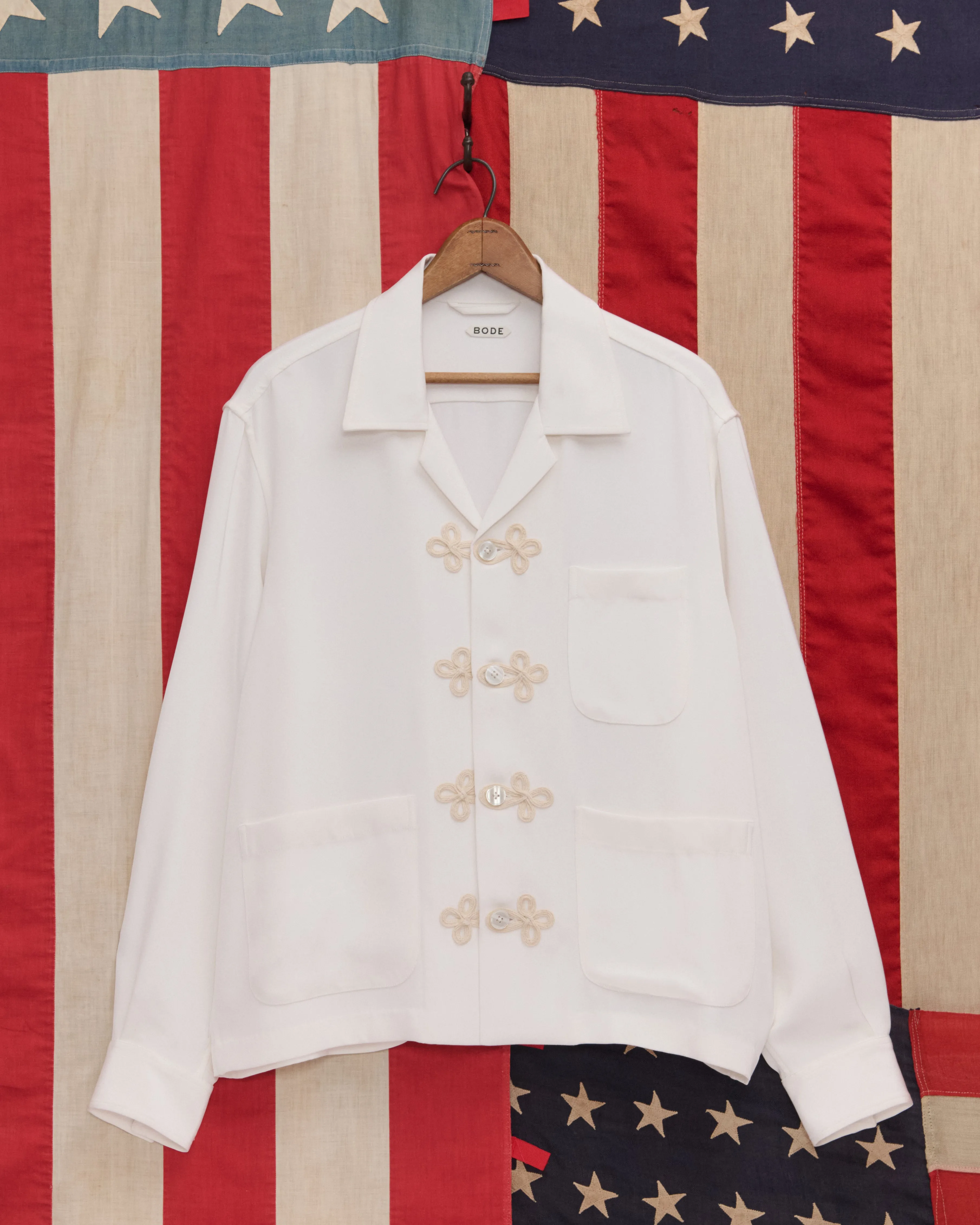 Trillium Long Sleeve Shirt - Cream sold by BODE