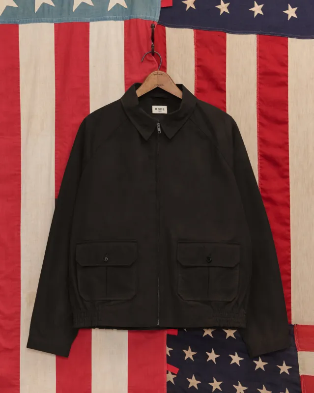 Waxed Coach's Jacket - Black made by BODE