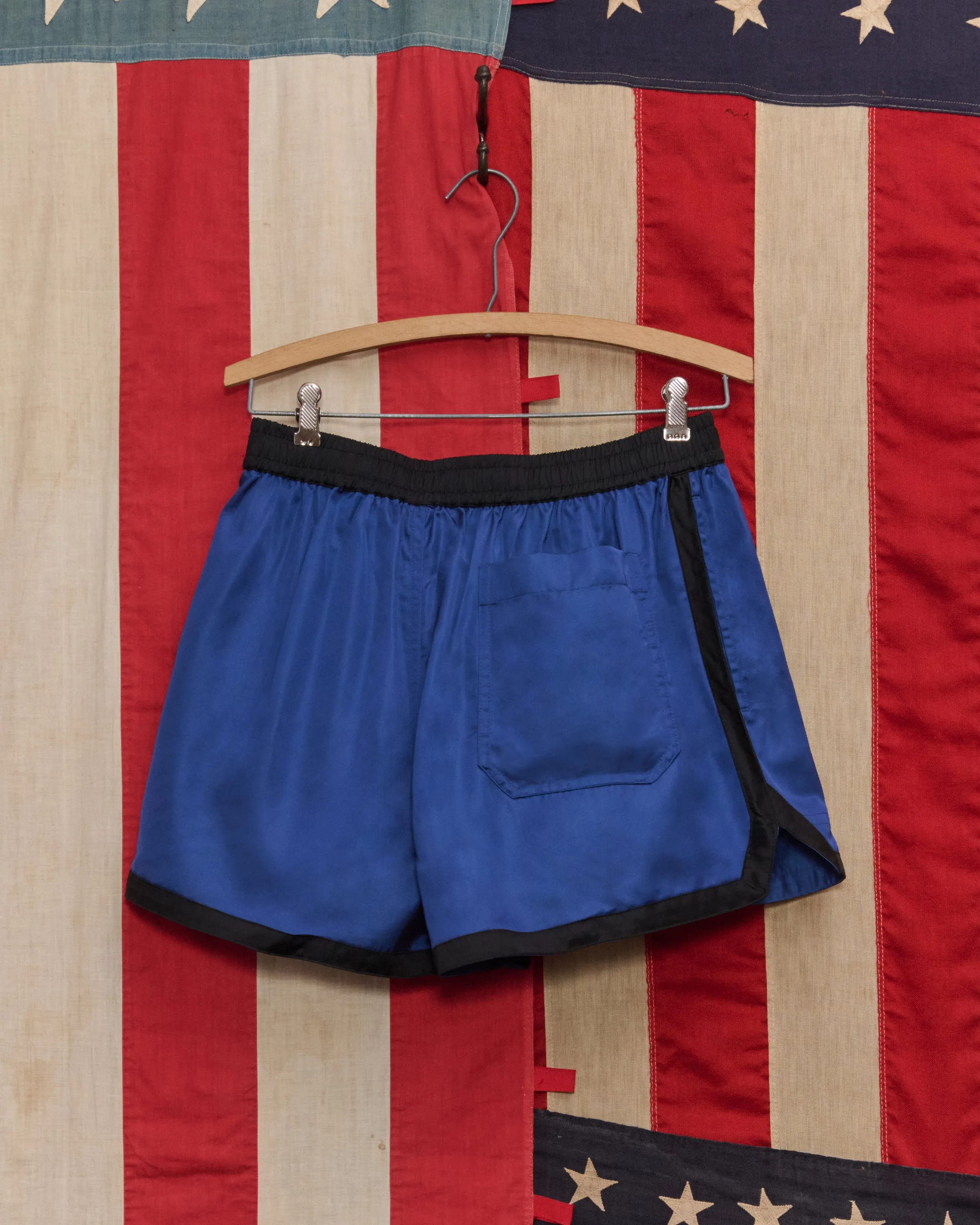 Satin Gym Shorts - Blue/Black sold by BODE product image thumbnail 2