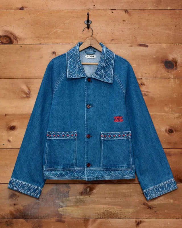 Embroidered Denim Jacket made by BODE