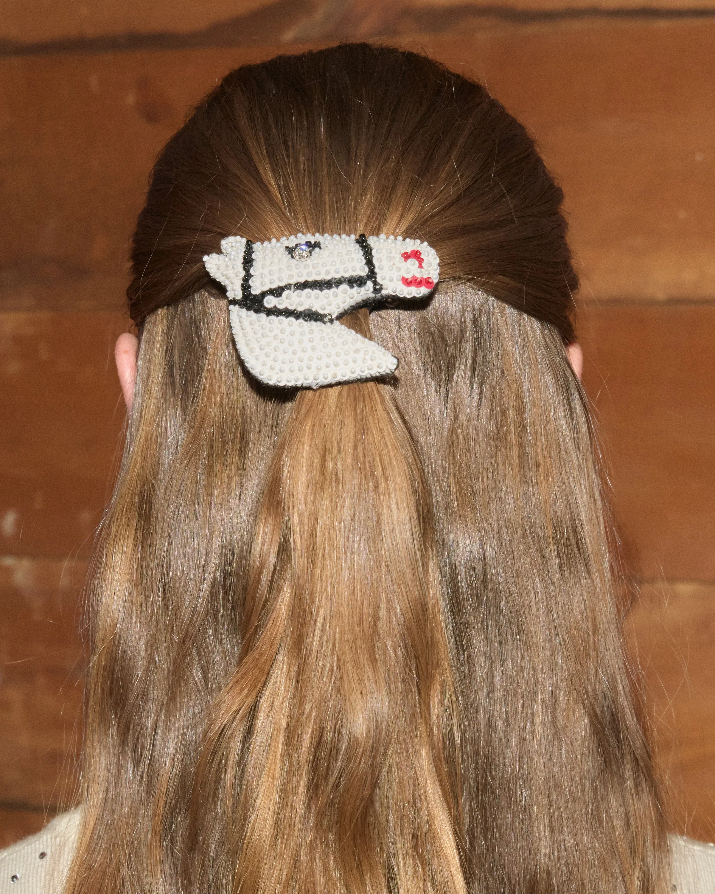 Sequin Pony Barrette - Cream sold by BODE product image thumbnail 3