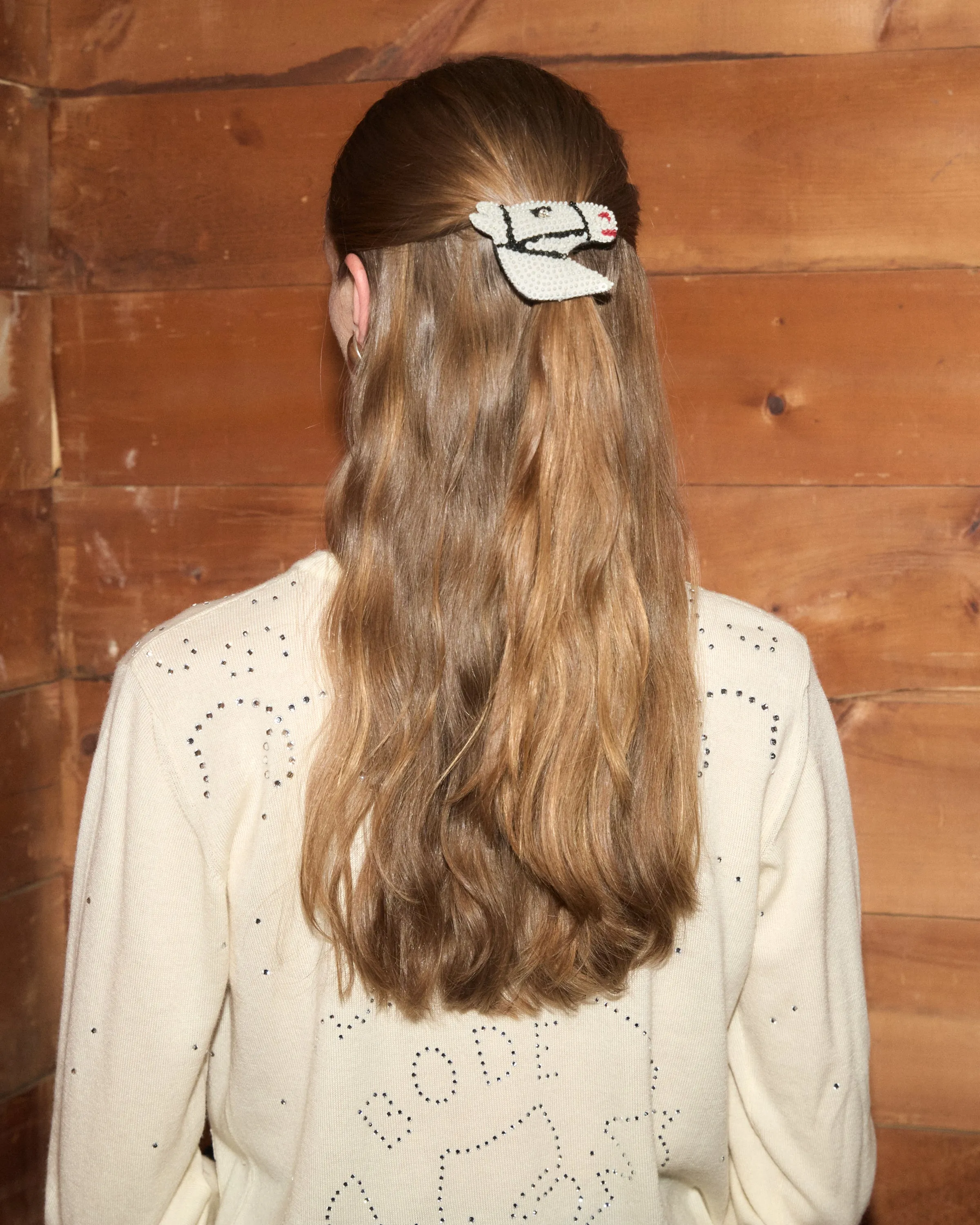 Sequin Pony Barrette - Cream sold by BODE product image thumbnail 4