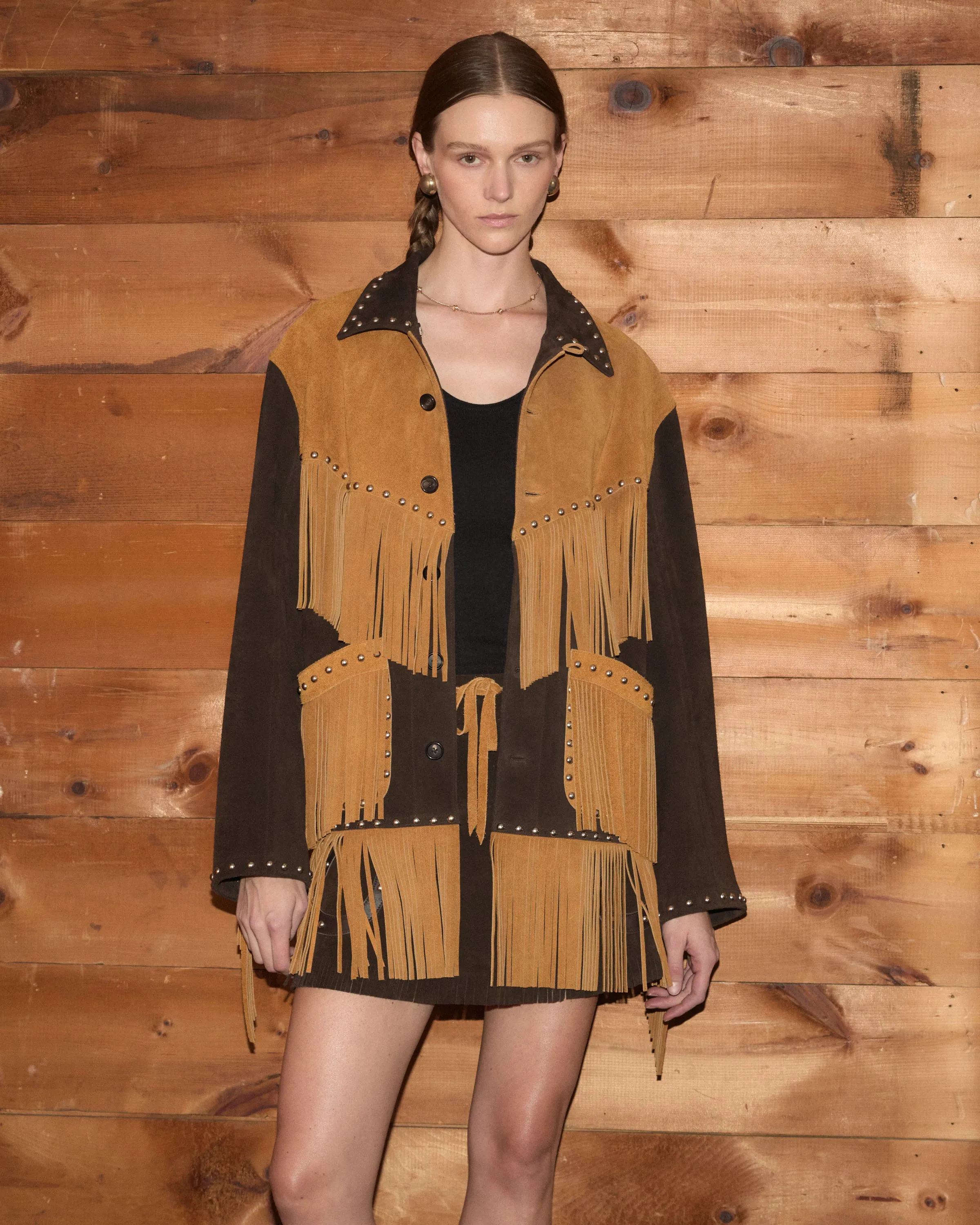 Studded Appalachian Jacket - Brown/Tan sold by BODE product image thumbnail 5