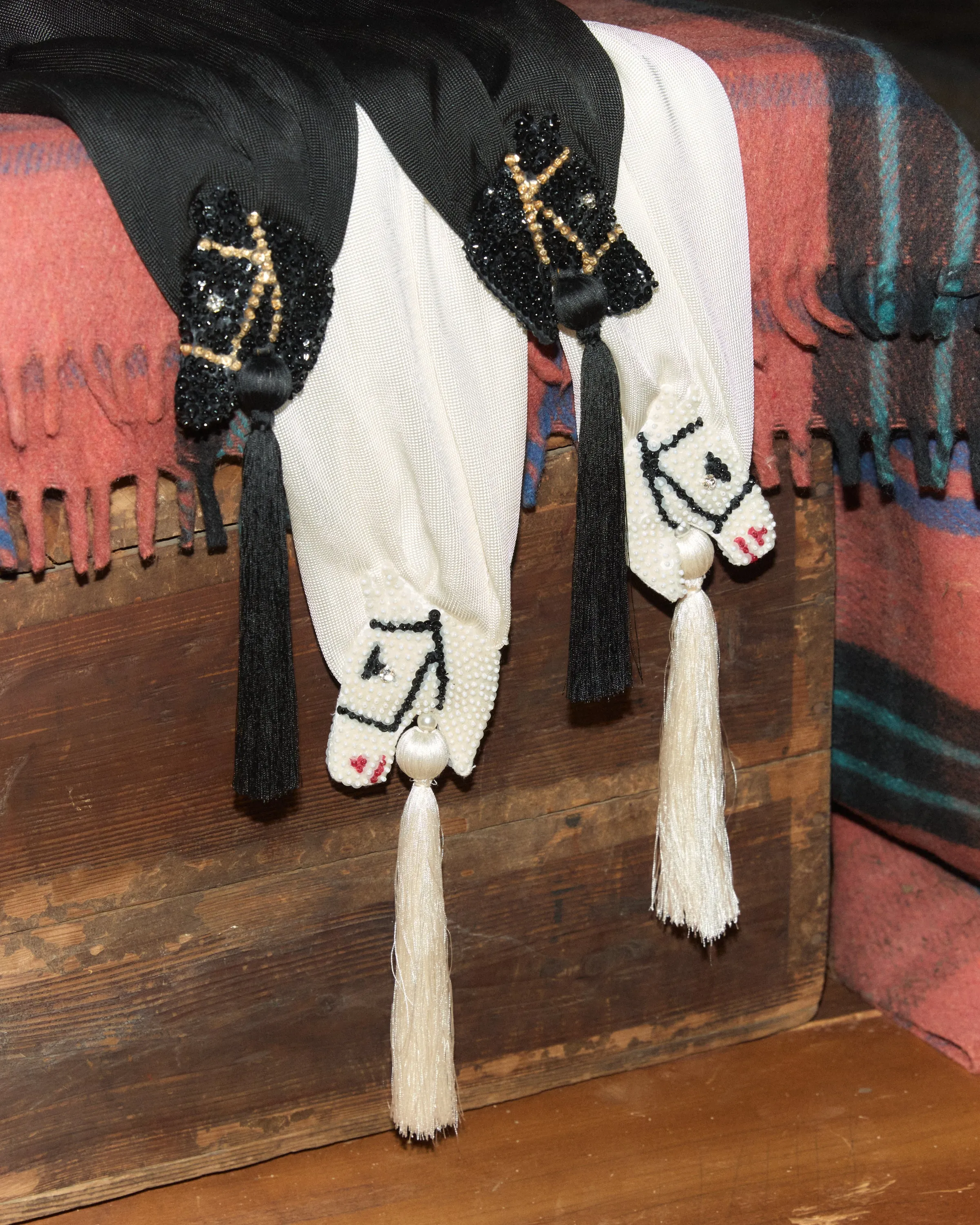 Sequin Pony Scarf - Cream sold by BODE product image thumbnail 4