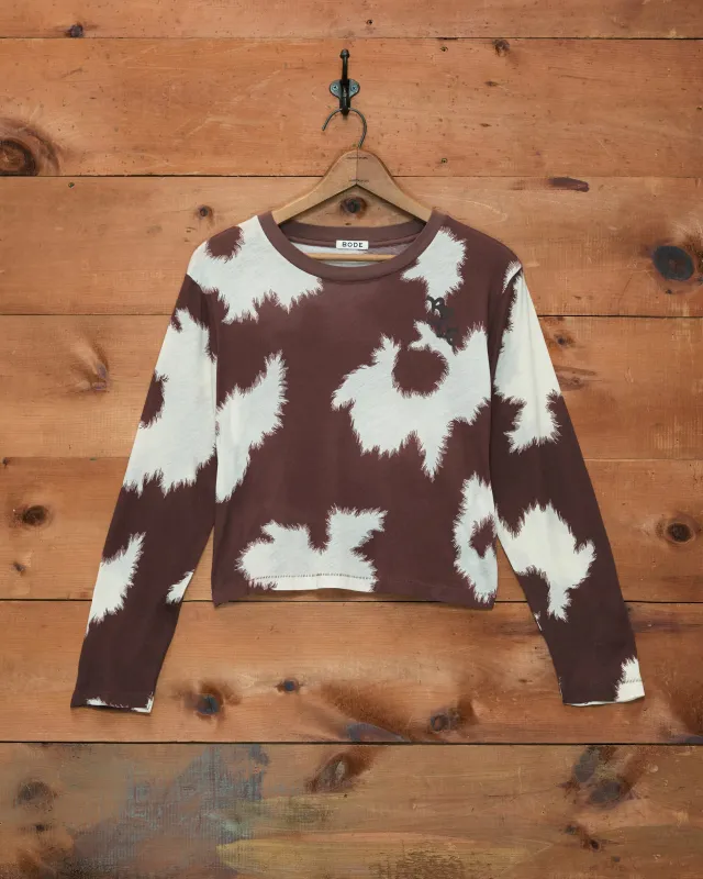 Featherweight Cow Print Long Sleeve Tee made by BODE