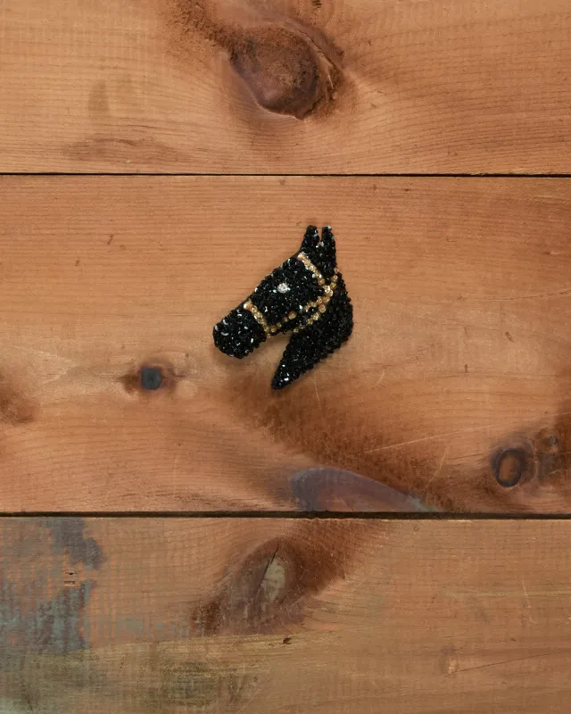 Sequin Pony Barrette - Black made by BODE