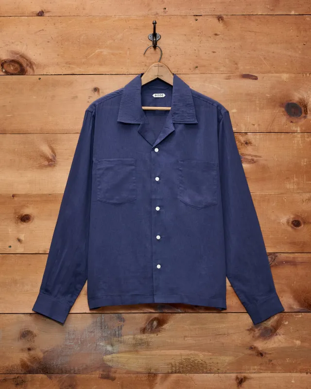 Voile Long Sleeve Shirt - Navy made by BODE