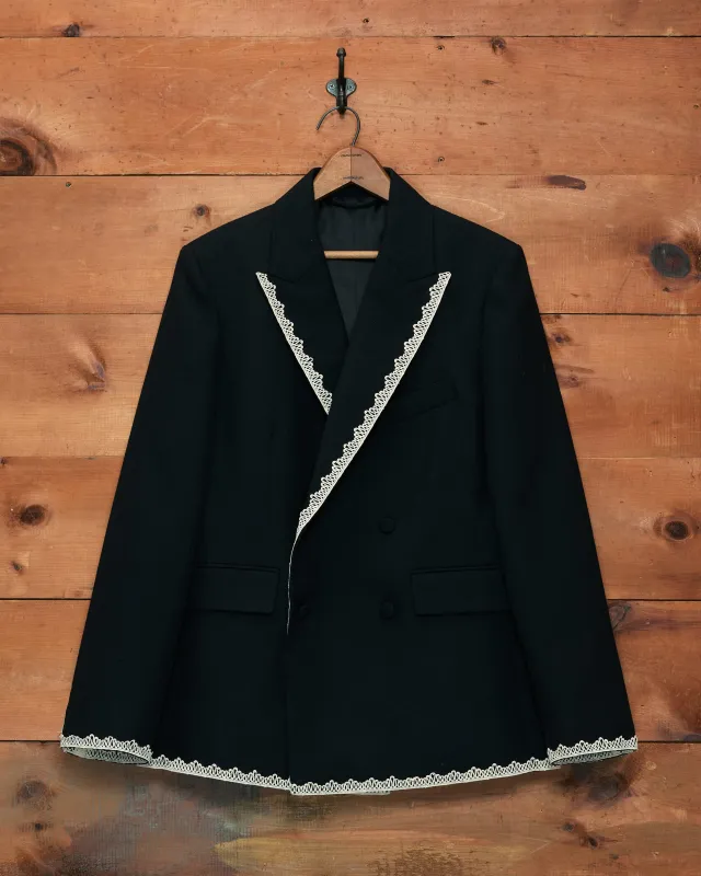 Lacework Double-Breasted Tuxedo Jacket made by BODE