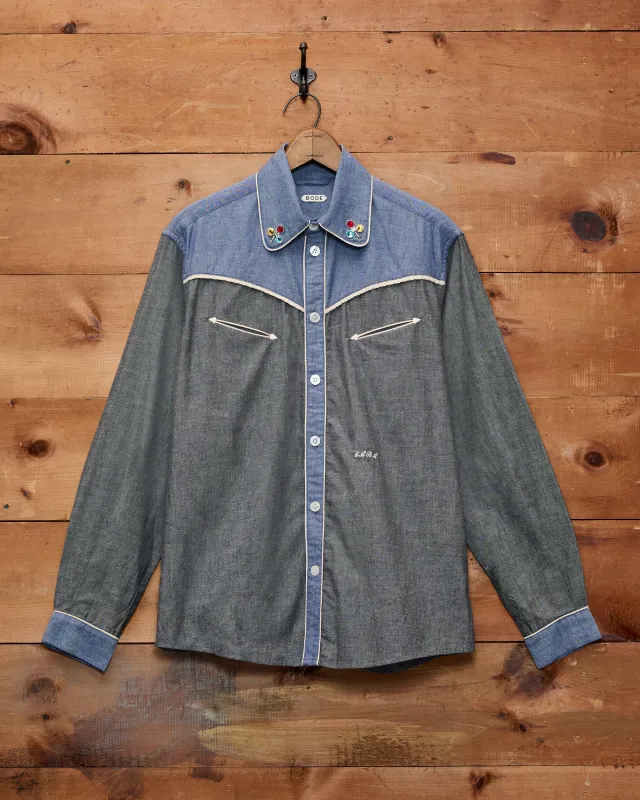 Chambray Braid Western Shirt made by BODE