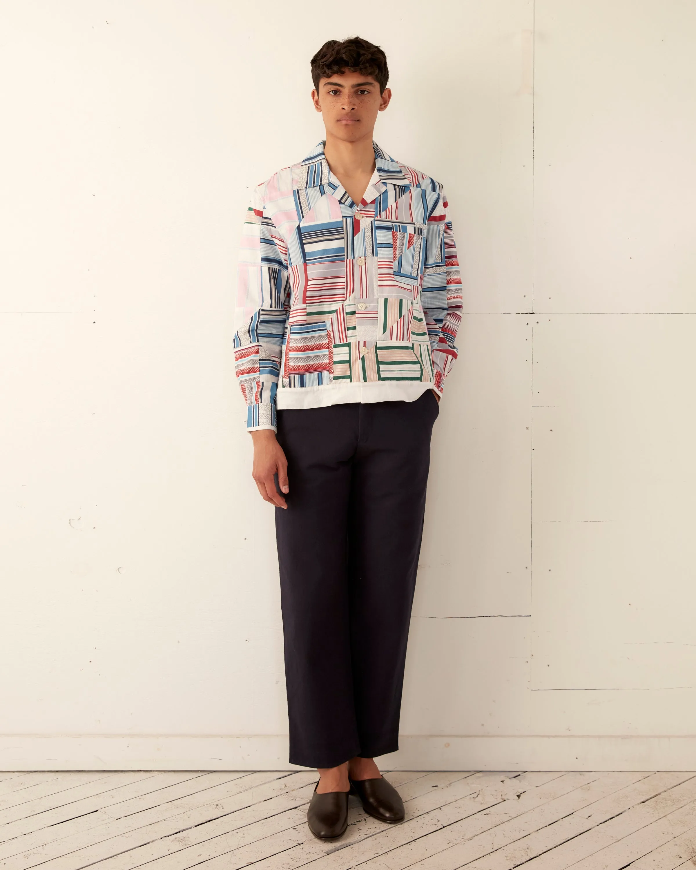 Patchwork Oxford Long Sleeve Shirt sold by BODE