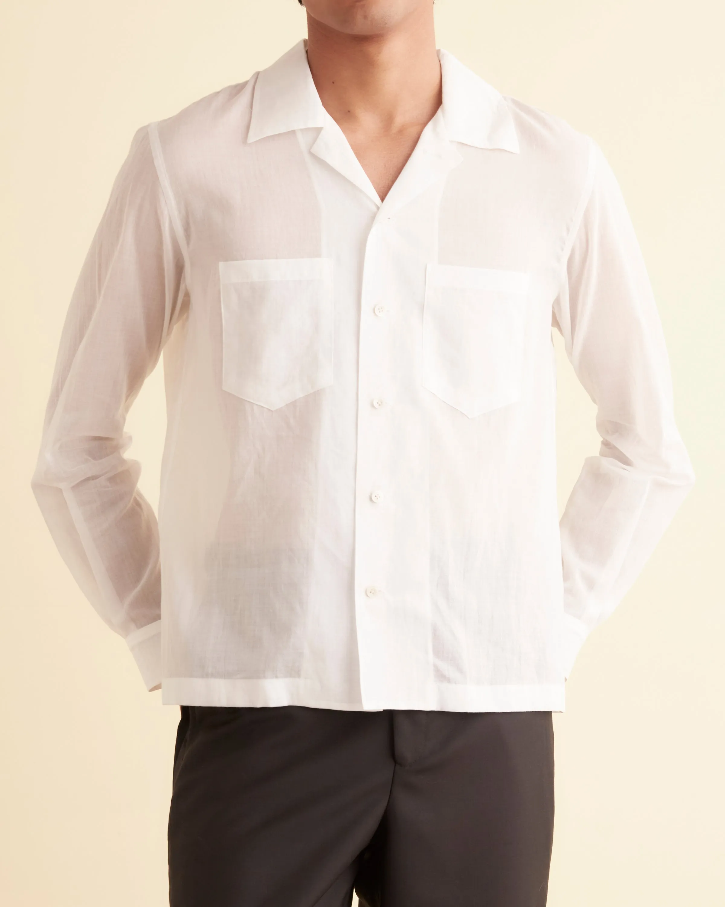 Voile Long Sleeve Shirt - White sold by BODE product image thumbnail 2
