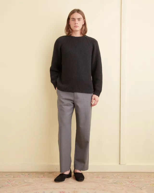 Cashmere Crewneck - Charcoal sold by BODE