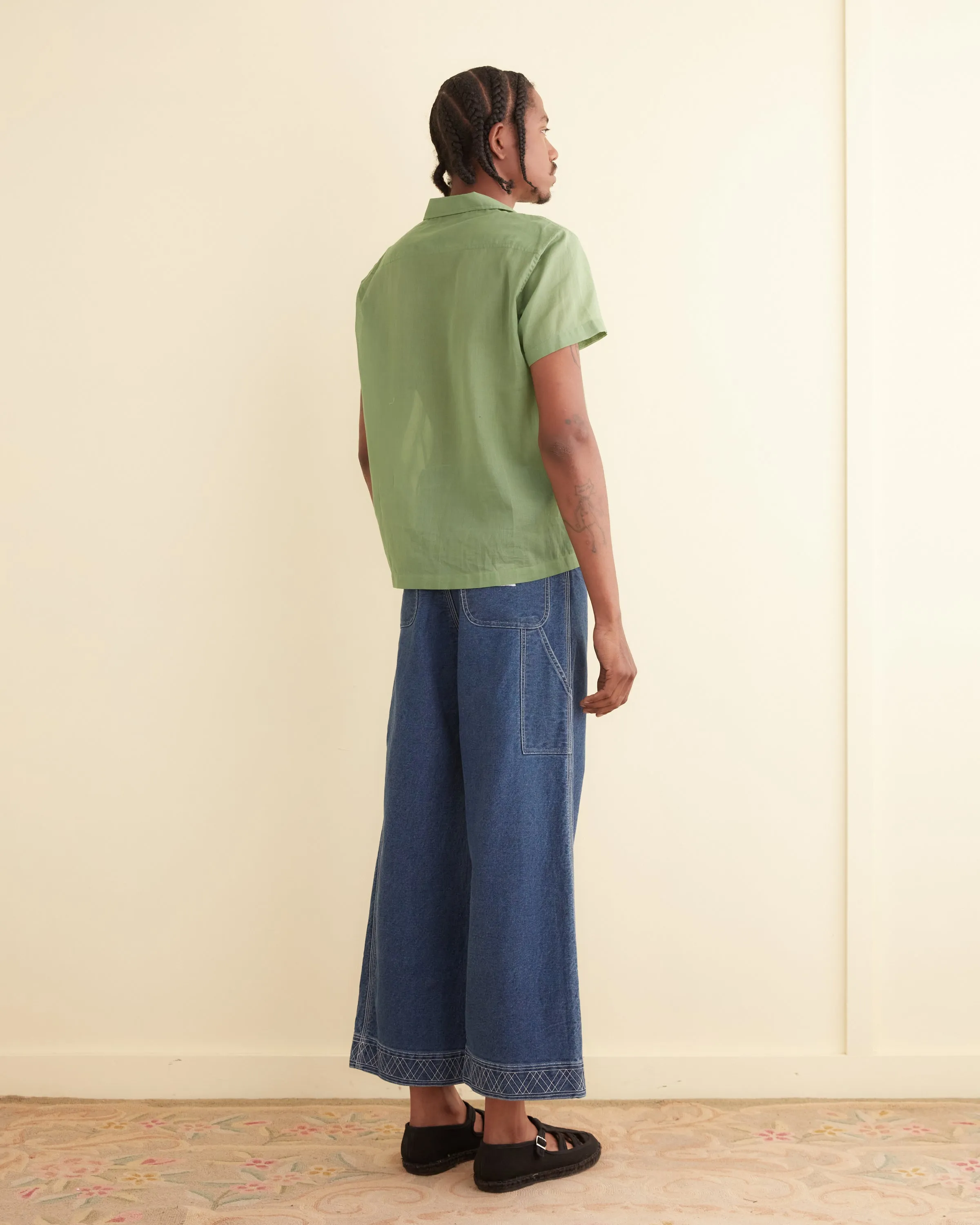 Voile Short Sleeve Shirt - Green sold by BODE product image thumbnail 3