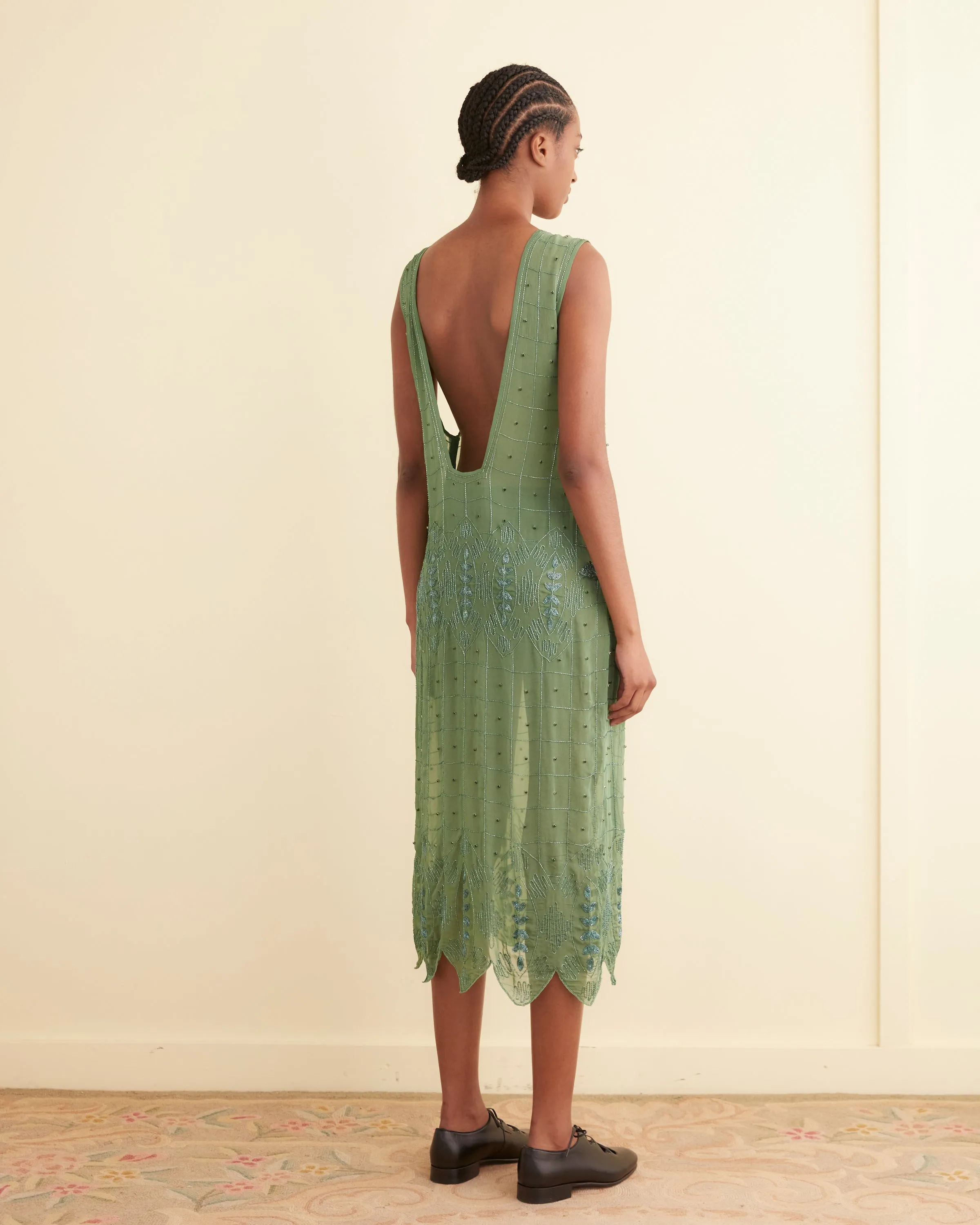 Beaded Grid Vine Dress sold by BODE product image thumbnail 3