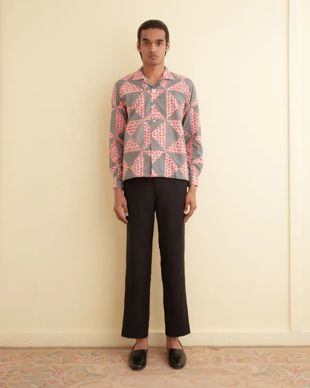 Deco Puzzle Patchwork Long Sleeve Shirt sold by BODE