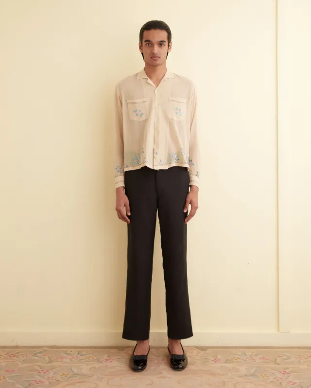 Sequined Floral Net Long Sleeve Shirt sold by BODE