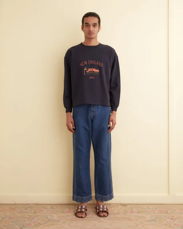 New England Crewneck - Midnight sold by BODE
